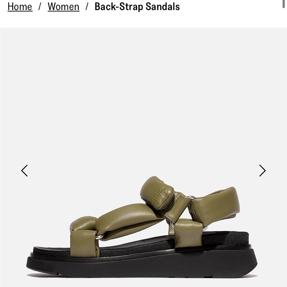 Fitflop GEN-FF Soft-Leather Back-Strap Sandals Camo Green